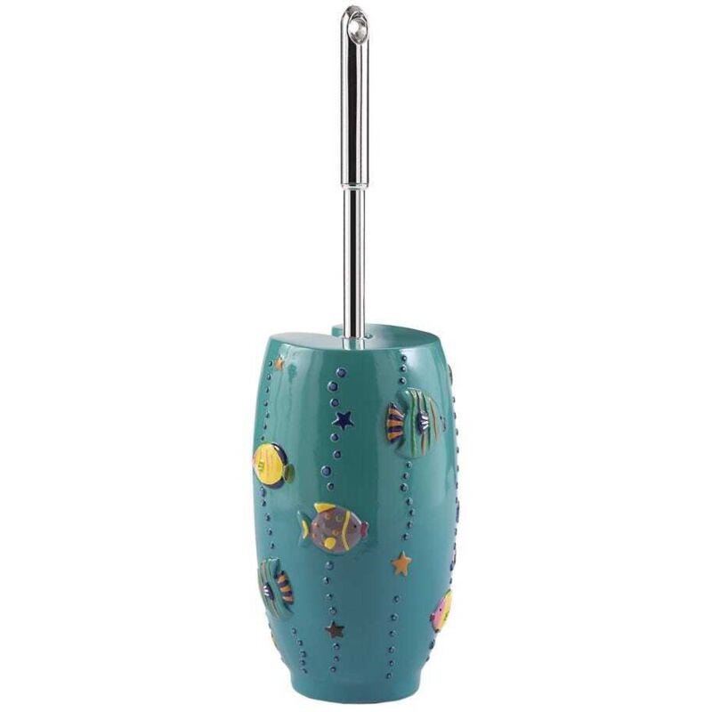 Kiamami Valentina - Brosse à Toilettes En Résine Pour Comptoir Turquoise Ninfea