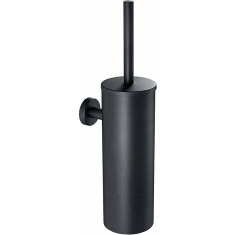 Brosse Toilettes WC Suspendu Noir avec Support de Brosse, Balai Toilette WC en Acier INOX 304 à Manche Long, Brosse de Toilette avec Support Brosse Antibactérienne