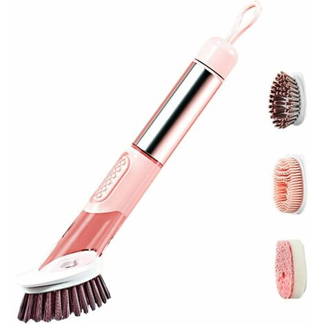 Brosse �� Vaisselle avec Distributeur de Savon, Brosse a Vaisselle avec Reservoir ��ponge Distributrice de Savon pour Le Nettoyage de Casserole Plate Evier