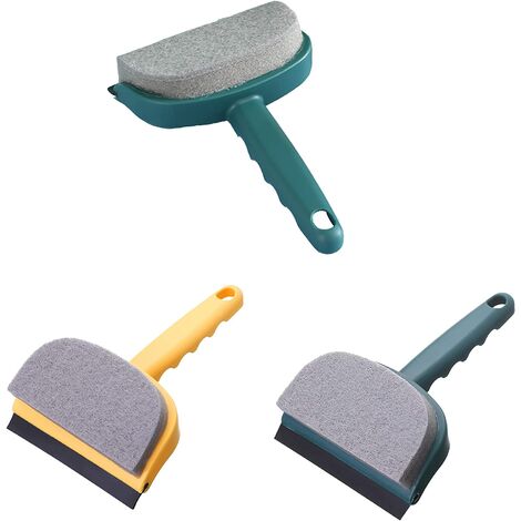 Brosse Vaisselle avec Reservoir Brosse Éponge avec Manche Long Éponge Brosse de Nettoyage pour Salle de Bain Porte Miroir de Douche fenêtre Verre Porte de Douche Pare-Brise de Voiture Lot de 3
