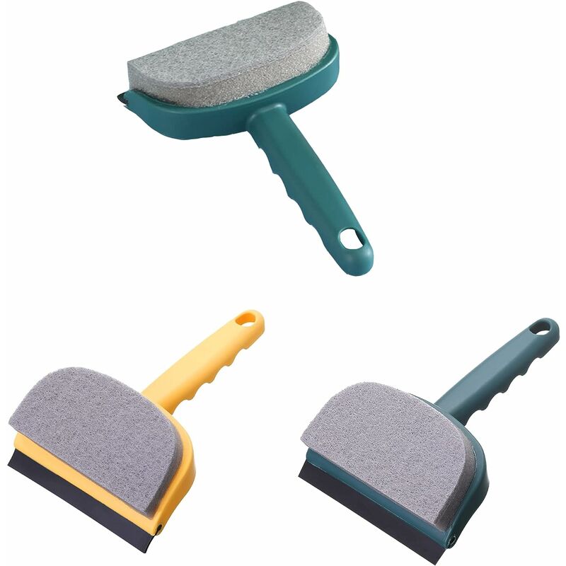 Brosse Vaisselle avec Reservoir Brosse Éponge avec Manche Long Éponge Brosse de Nettoyage pour Salle de Bain Porte Miroir de Douche fenêtre Verre