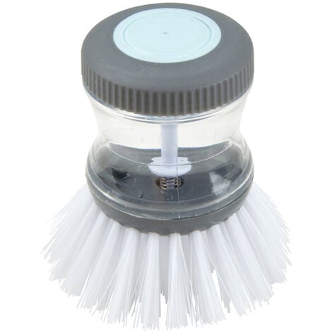Brosse vaisselle push avec distributeur 9 cm anthracite