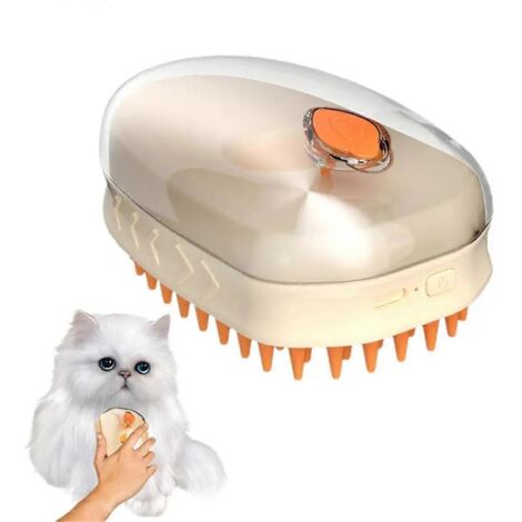 Brosse vapeur pour animaux de compagnie Brosse autonettoyante vapeur pour la mue B--