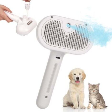 Brosse vapeur pour chat - 3 en 1 - Poils longs et courts - Brosse vapeur pour chat - Brosse vapeur pour chats - Brosse vapeur pour chat