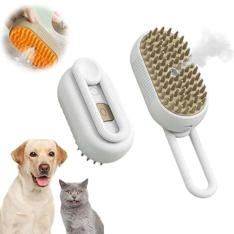 Brosse vapeur pour chat et chien – Brosse de toilettage pour animaux avec fonction vapeur et massage