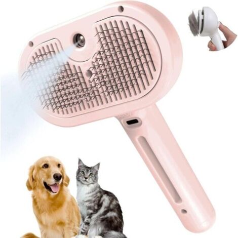Brosse Vaporisateur pour chien et chat Brosse avec Rservoir Deau pour animaux de compagnie Brosse pour poils longs et PZCC