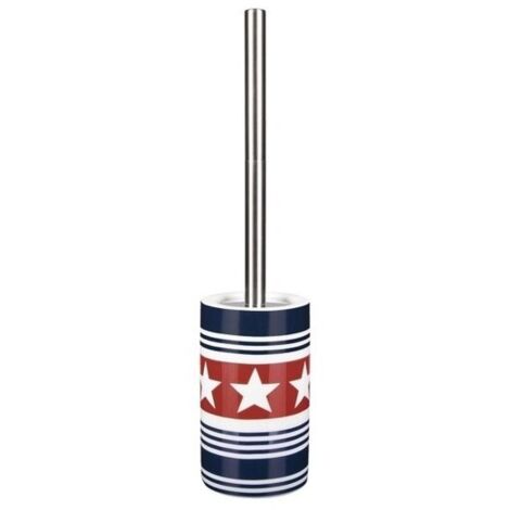 Brosse wc avc support Porcelaine WAINSCOTT Motif étoiles Spirella