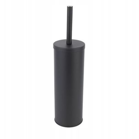 Brosse WC avec couvercle noir Tube