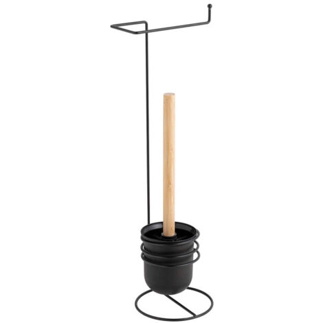Brosse WC Avec Dérouleur Papier "Filano" 53cm Noir