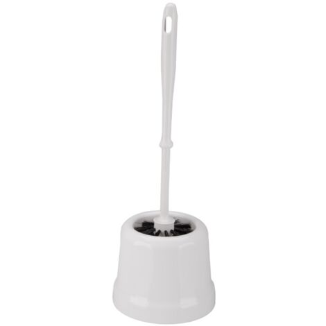 Brosse WC avec récipient GIANA plastique kit 39 cm blanc