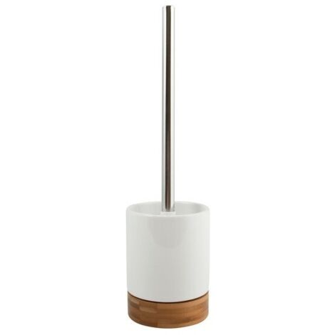 Brosse wc avec support Céramique & Bambou TALLINN Blanc MSV