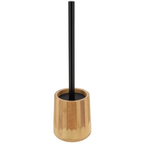 Brosse WC avec support en Bambou et manche en Acier inoxydable - TENDANCE
