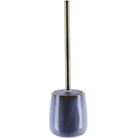 Brosse WC avec support en céramique Bleu émaillé - TENDANCE