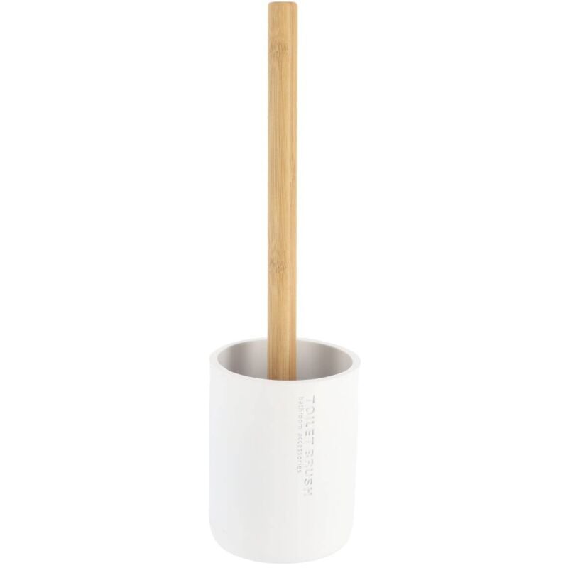 Brosse wc polyresine - blanc bambou Tendance
