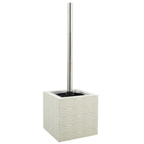 Brosse Wc avec support MDF & Acier Inox WAVE Beige MSV
