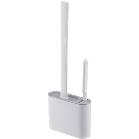 Brosse WC avec Support Mural - Set de Nettoyage Silicone Flexible Tête Pliable pour Cuvette - Compact Design pour Espaces Réduits