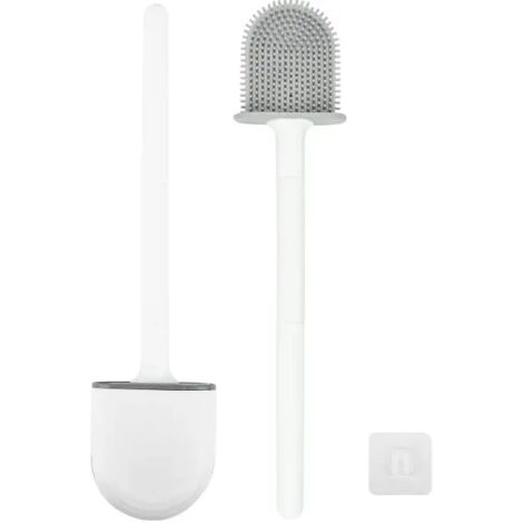 Brosse WC avec support TPU Blanc Blanc