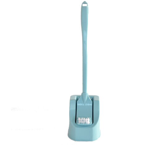Brosse WC, balai WC, poubelle, brosse WC, porte-brosse WC, brosse WC économique à long manche avec support sanitaire.（bleu）