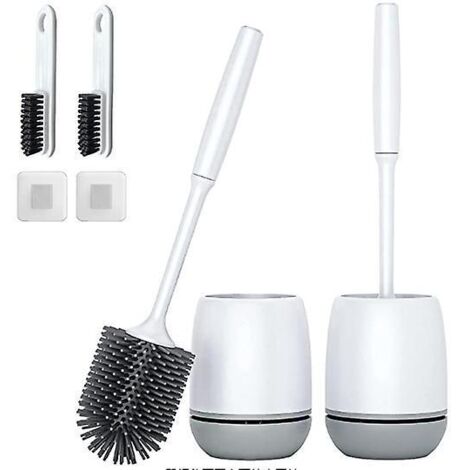 brosse Wc, Brosse De Toilette En Silicone,balayette Wc En Silicone Antibactrienne  Schage Rapide, Brosse Toilettes  Manche Long, Montage Mural/au