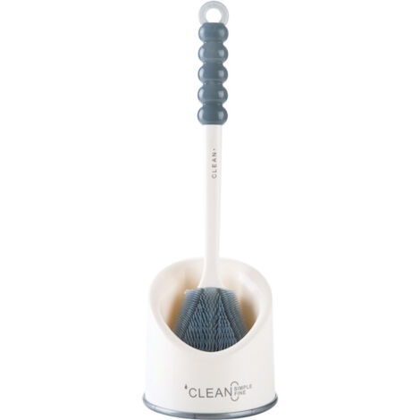 Brosse WC Brosse WC Antibactérienne en Silicone Brosse WC Brosse WC à Long Manche avec Support Hygiénique pour Rangement et Organisation de la Salle de Bain