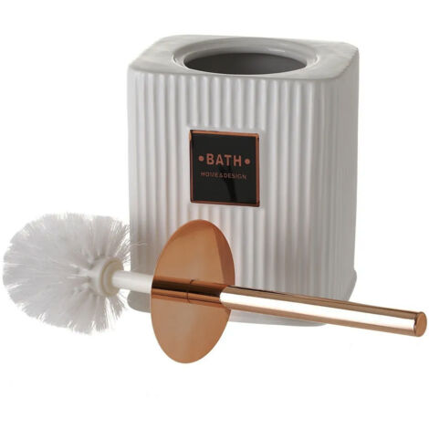 Brosse WC céramique blanc et cuivre Bath