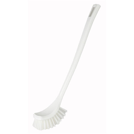 Brosse WC courbée 39cm – En nylon renforcé – Pour nettoyage en profondeur – Compatible avec tous types de toilettes – Domergue