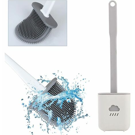Brosse WC de toilette, brosse de toilette en silicone, brosse de toilette en silicone avec manche long