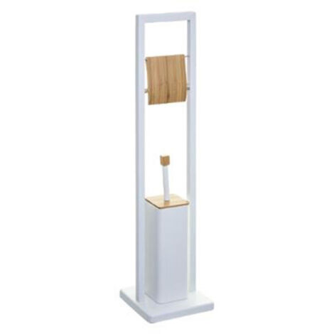 Brosse WC & Dérouleur Bambou "Natureo" 80cm Blanc