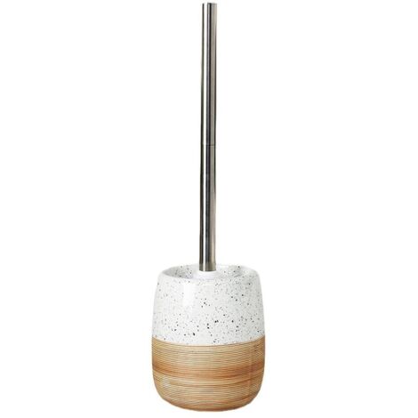 Brosse WC élégante avec base en céramique, une brosse WC durable pour une salle de bain moderne (blanche)
