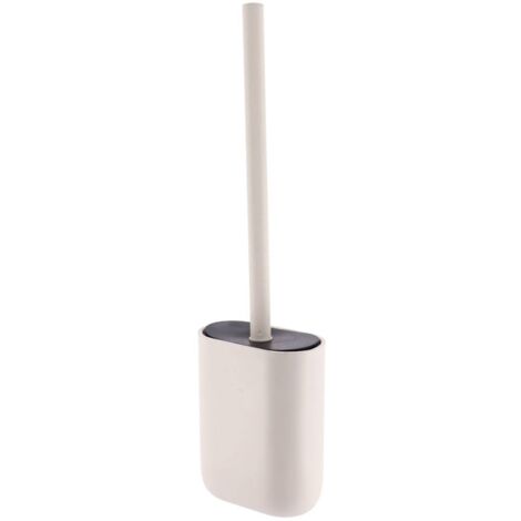 Brosse wc en polyresine ovale - beige - Tendance