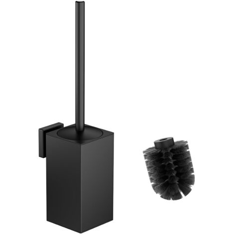 Brosse WC en Silicone et Support, Porte-Brosse WC avec 2 têtes de Brosse, Brosse WC pour Le Nettoyage de la Salle de Bain (carrée)
