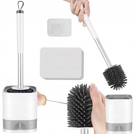 MATERIAUXBRICO.COM Brosse wc en silicone + support avec tiroir