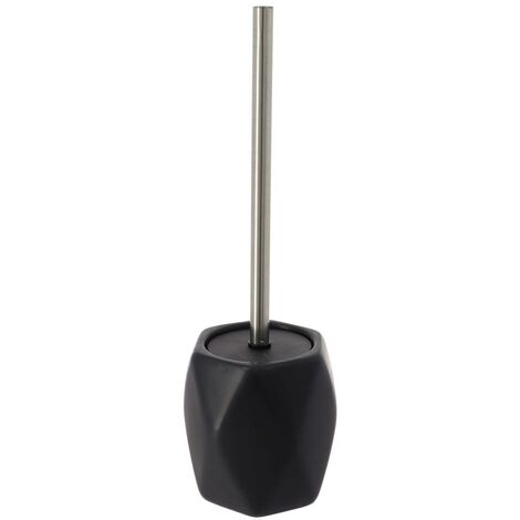 Brosse wc gres forme losange tige acier inoxydable - noir - Tendance