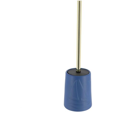 Brosse wc gres ronde decor bateau - bleu marine - Tendance