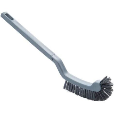 Brosse WC incurvée en plastique, manche long, robuste, pour la décontamination et le nettoyage, accessoire pour toilettes - Gris