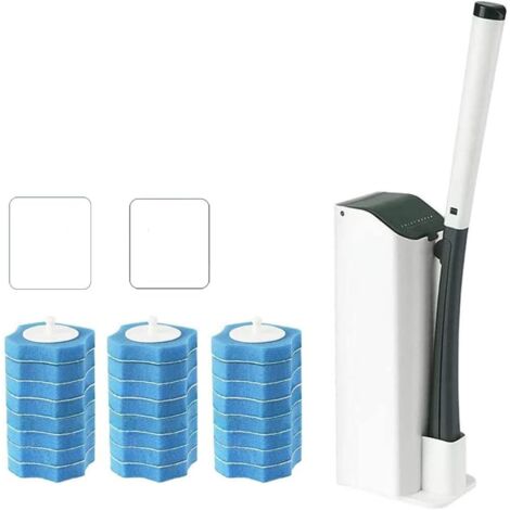 Brosse WC Kit de nettoyage pour toilettes avec têtes de recharge jetables 24 pièces