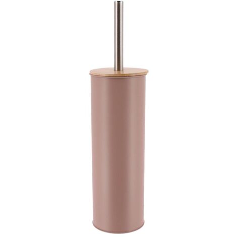Brosse wc metal couvercle bambou - capuccino - Tendance