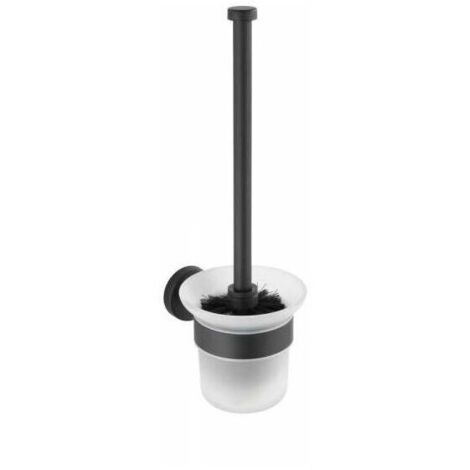 Brosse WC murale Bosio Black, Brosse WC suspendue, Brosse WC noire, Acier inox, 10x35x14 cm, Noir mat