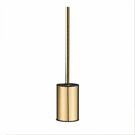 Brosse WC murale dorée en acier inoxydable 304 rond pour salle de bain (doré)