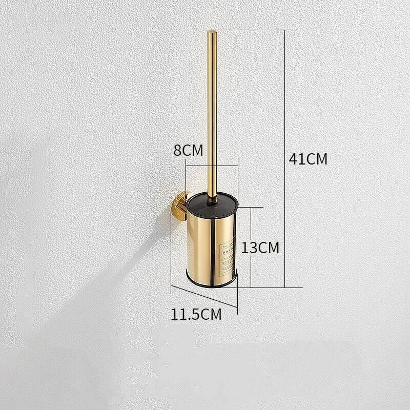 Brosse wc Murale dorée en Acier Inoxydable Rond pour Salle de Bain (doré)