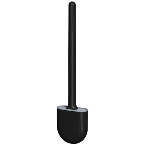 Brosse WC murale mini brosse de nettoyage de salle de bain avec manche amovible noir nuit-AquaForge