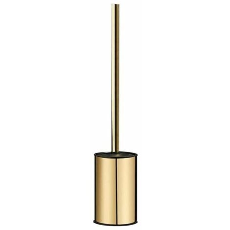 Brosse WC murale ronde en acier inoxydable 304 (dorée)-AquaForge