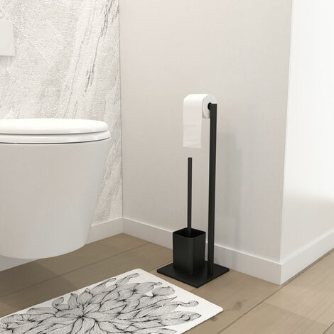 Serviteur WC Easy avec dérouleur à papier et porte-balai wc blanc mat -  Iperceramica