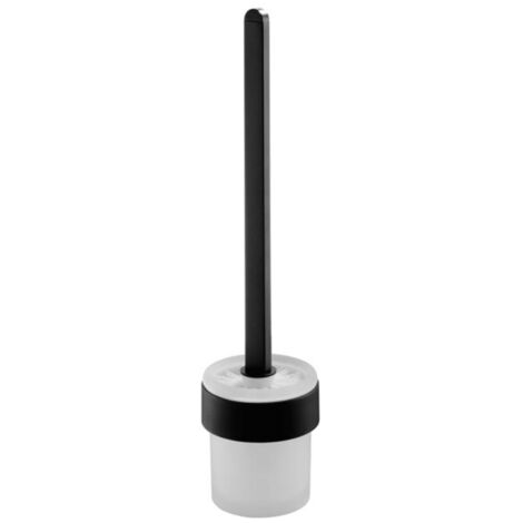 Brosse Wc Noir Verre Mural