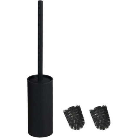 Brosse WC sur Pied en Acier Inoxydable pour décoration de Salle de Bain (Noir)