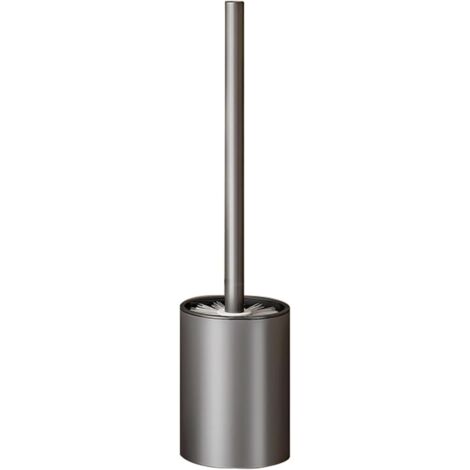 Brosse WC suspendue sans perçage, manche en aluminium aéronautique et 800 poils blancs denses, nettoyage à 360° (gris)