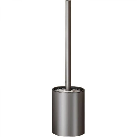 Brosse WC suspendue sans perçage, manche en aluminium aéronautique et 800 poils blancs denses, nettoyage à 360° (gris)