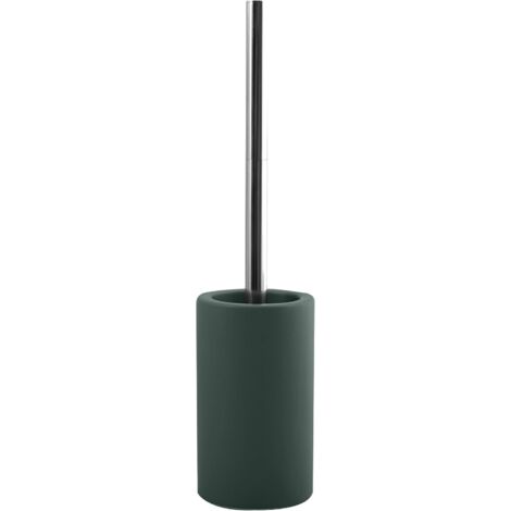 Brosse WC tubulaire en porcelaine mate vert foncé