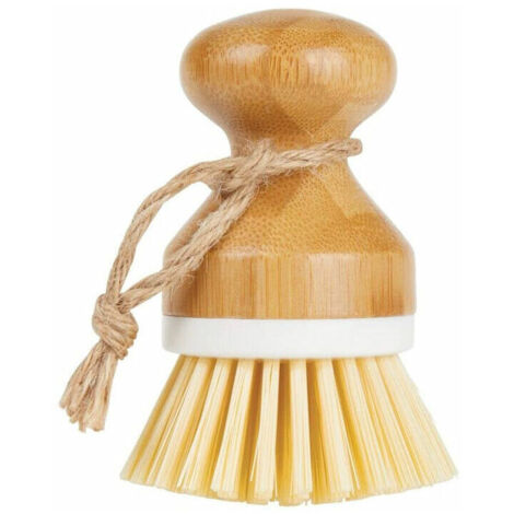 Brosses Brosse à Paume en Bambou, Brosse à Récurer pour nettoyage des Vaisselle Casseroles Plates Éviers de Cuisine, Lot de 2