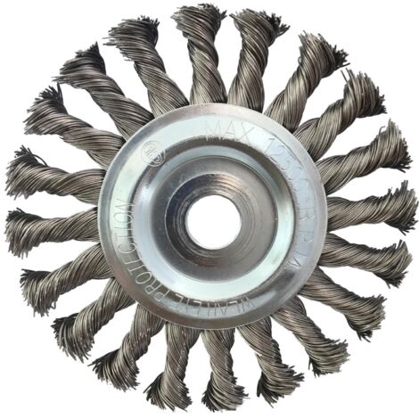 Brosses coniques meuleuses acier inoxydable 0,5mm, Ø 125mm